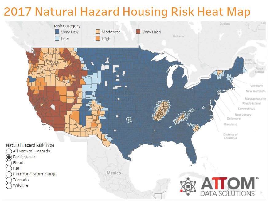 Earthquake Risk Across the United States.