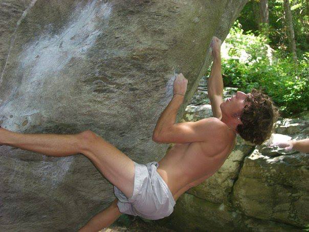 Climbing.